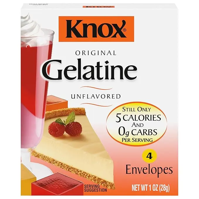 Knox Organic Gluten-Free GMO-Free Flavorless Gelatine Packets - 4 ct, Helps Stabilize Custard Puddings & Jelly Snacks