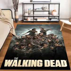 The Walking Dead 09 anime print rug, perfect for home, living room, bedroom, or under-chair rug. A festive gift for family and friends, a Christmas decorative rug.