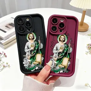Personalized Fashion Saint Jude Angel Eye Soft Case UV Printed Matte Phone Case 360 Degree Full Protection Suitable for iPhone 11 12 13 14 15 16 16 Plus 16 Pro 16 Pro Max 17 17 Air 17 Pro 17 Pro Max Smartphone Case Religious Christmas