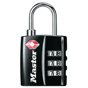 212 MAIN Metal Luggage Padlocks - TSA-Accepted, Black, Set-Your-Own Combination, Motorcycle Luggage Security Accessory, Set-Yourown