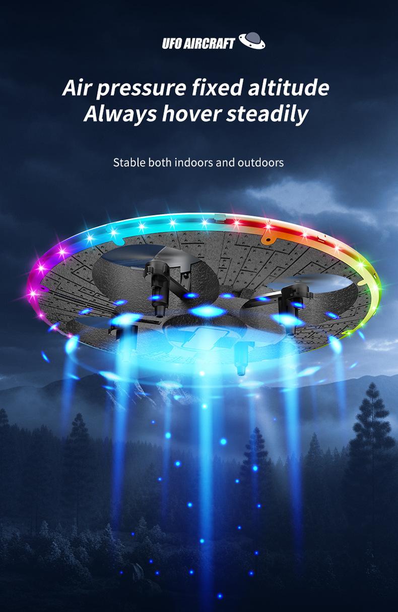 Foam UFO Drone – RC Aircraft with Colorful LED Lights, Auto Hover, 360° Stunt Flips, Toss-to-Fly Feature, Dual Battery Pack