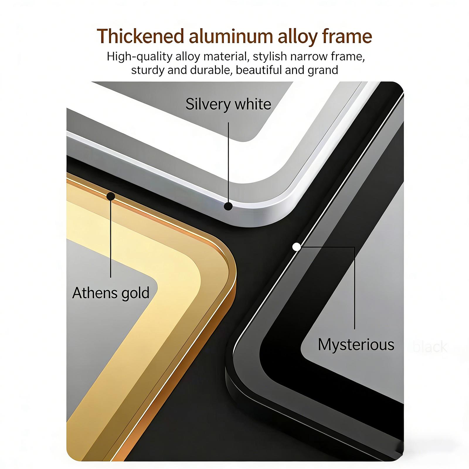 Rectangle LED Full Length Mirror, Vintage Framed Lighted Wall Mirror, Touch Control Warm White Light, Shatterproof HD Mirror, Classic Decor for Bedroom, Entryway