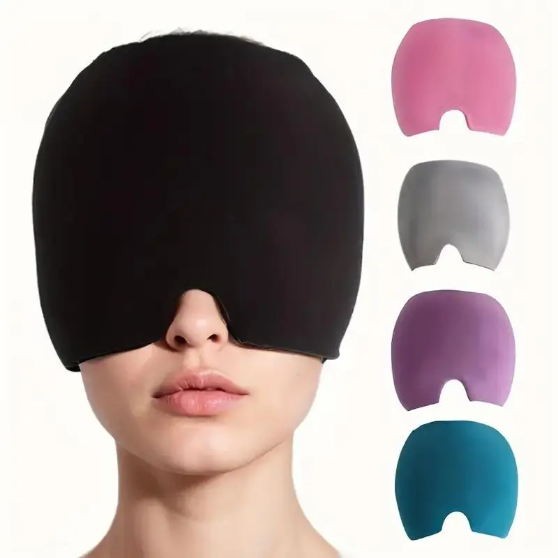 Cooling gel Ice pack cap hot and cold headgear Relieve Migraine Relief  cap, Stretchable Headgear for Cold & Hot, Unscented, Use Without Power Soothing