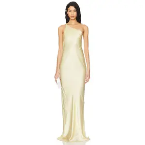 Shona Joy La Lune One Shoulder Cowl Back Maxi Dress in Lemon