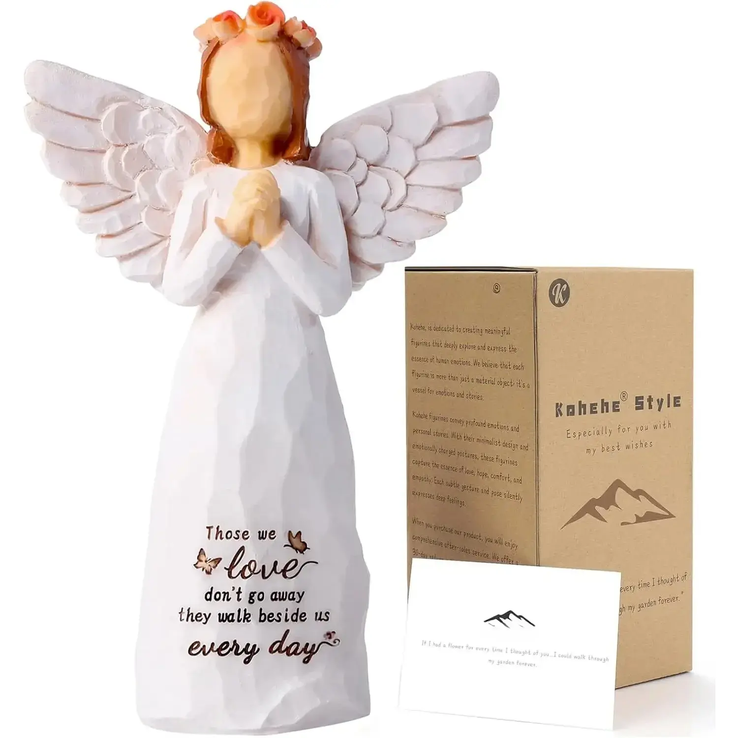 Sympathy Gifts for Loss of Loved One, 5.12" Angel Sympathy Gift,Memorial Gift for Loss of Dad Mom Grandmother, Angel Figurine for Bereavement Remembrance Gifts (Sympathy-Figurine)