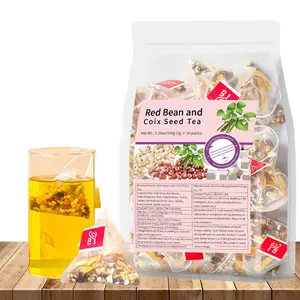 Spleen-Regulating Health-Preserving Tea, used for detoxification and eliminating bodily dampness. Red Bean and Coix Seed Tea, natural herbal formula, no additives, 0 sugar, individual small packaging, easy to brew.