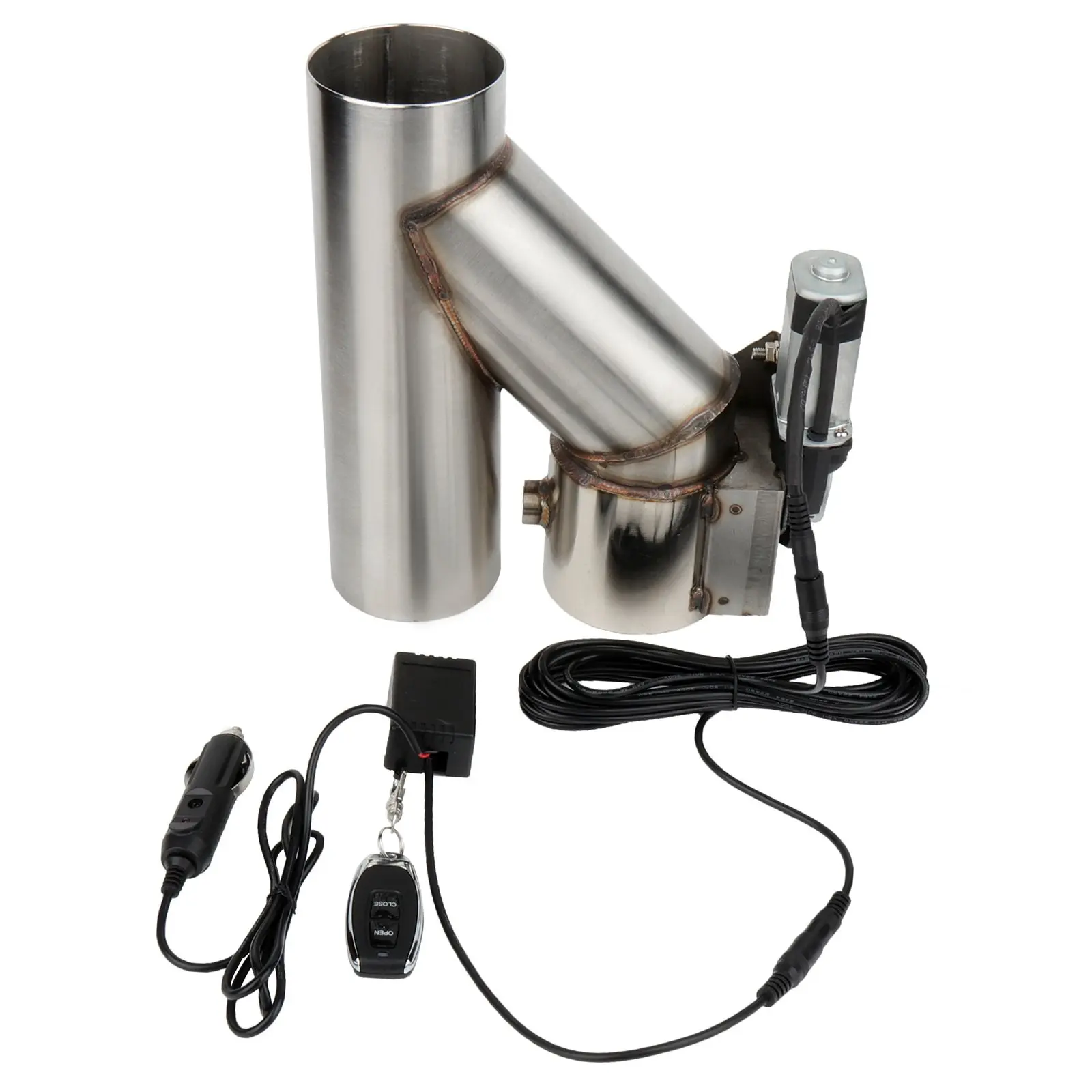 exhaust cutout electric exhaust cutout 2.5 Inch Valve Kit with Remote - E-Cut Out Bypass Pipe for Acura Audi BMW Chevy Dodge Honda Lexus, Instantly Switches from Quiet Cruise to Aggressive Racing Growl, Fixes Restrictive Exhaust Flow