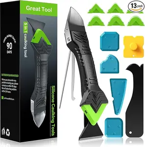 11Pcs Silicone Caulking Tools 3 in1 Grout Removal Tool(Stainless Steelhead)&Grout Remove Scraper, Caulk Remover for Kitchen/Bathroom/Window