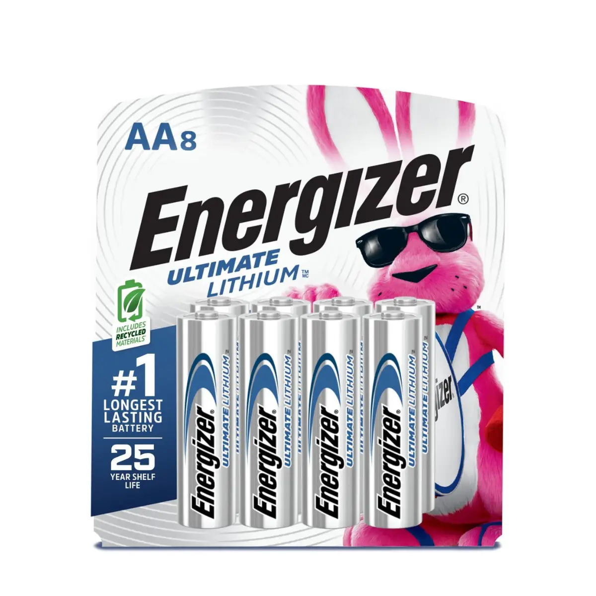AA Lithium Batteries, World's Longest Lasting Double A Battery, Ultimate Lithium (8 Battery Count)