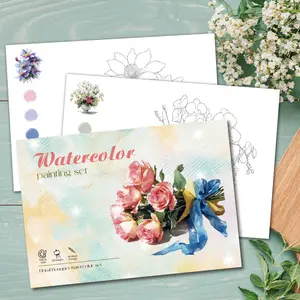 Floral & Bouquet Watercolor Workbook for Beginners,A coloring book with 20 exquisite illustrations featuring roses, lilies, bouquets, potted flowers, vases and green foliage.The best choices for gifts on Birthday, Mother's Day, Christmas, and Thanksgiving