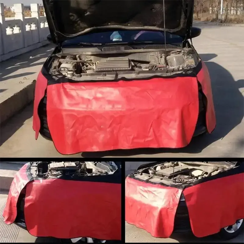 Durable General PU Leather Fender Cover, Easy Car Maintenance Accessory, Ideal for Mechanical Work, Enhances Vehicle Protection, Car Hood Cover