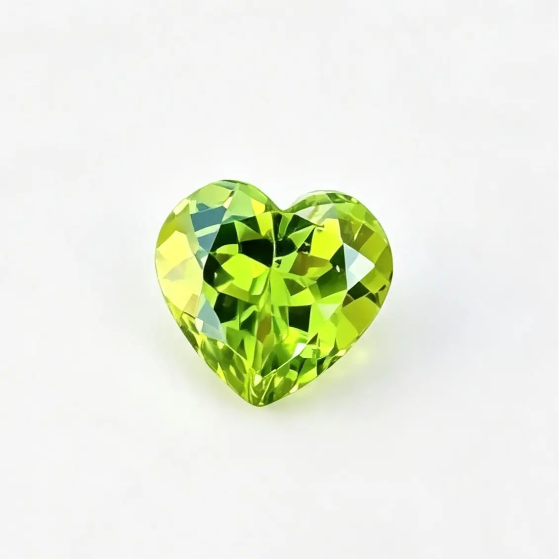 Natural Heart Cut Peridot With Certificate