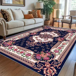 Grass Pattern Area Rug, Floral Pattern Rug, 1 Count Non-slip Soft Floor Mat, Machine Washable Decorative Carpet for Home Living Room Bedroom Kitchen Study Room