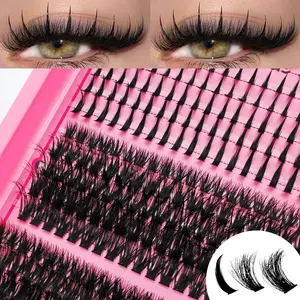 Anime Style Dense Eyelash Clusters, Sharp Tip Design, Fairy Cat Eye Look, Mixed Styles, DIY at Home, 300 Pieces