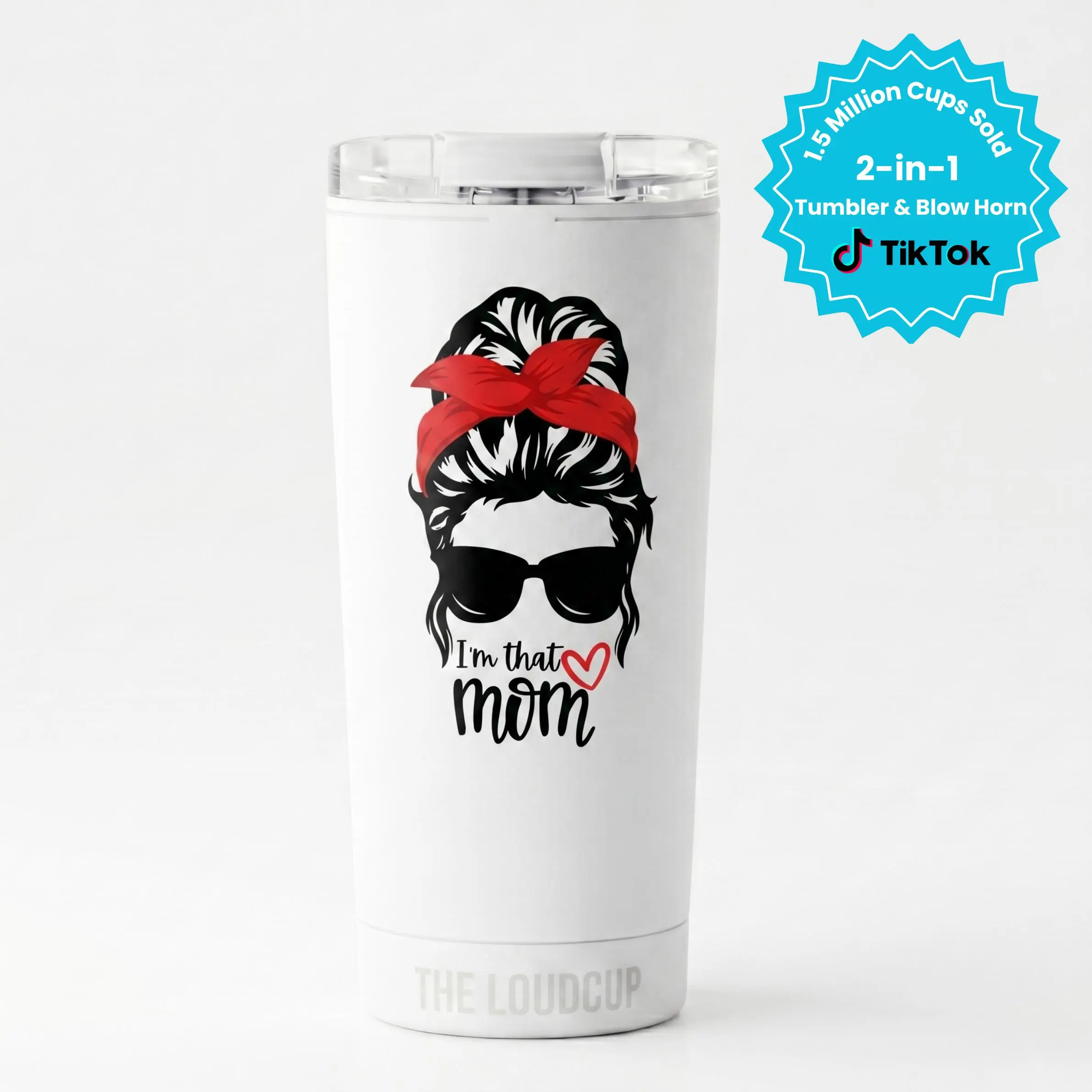 The LoudCup Company 16oz Printed Edition 2-in-1 Tumbler & Blowhorn Cup – Sports & Pattern Drinkware