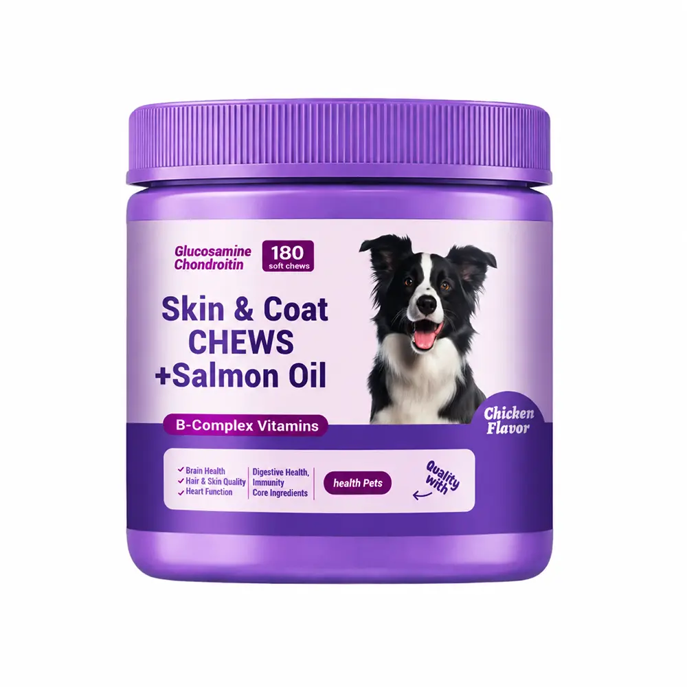 FLE&TIC Salmon Oil for Dogs – Omega 3 & B-Vitamins Skin and Coat Chews, Reduce Shedding & Itching, 180 Count fleatick relief soft chew pet treat probiotics tick support supplement immune