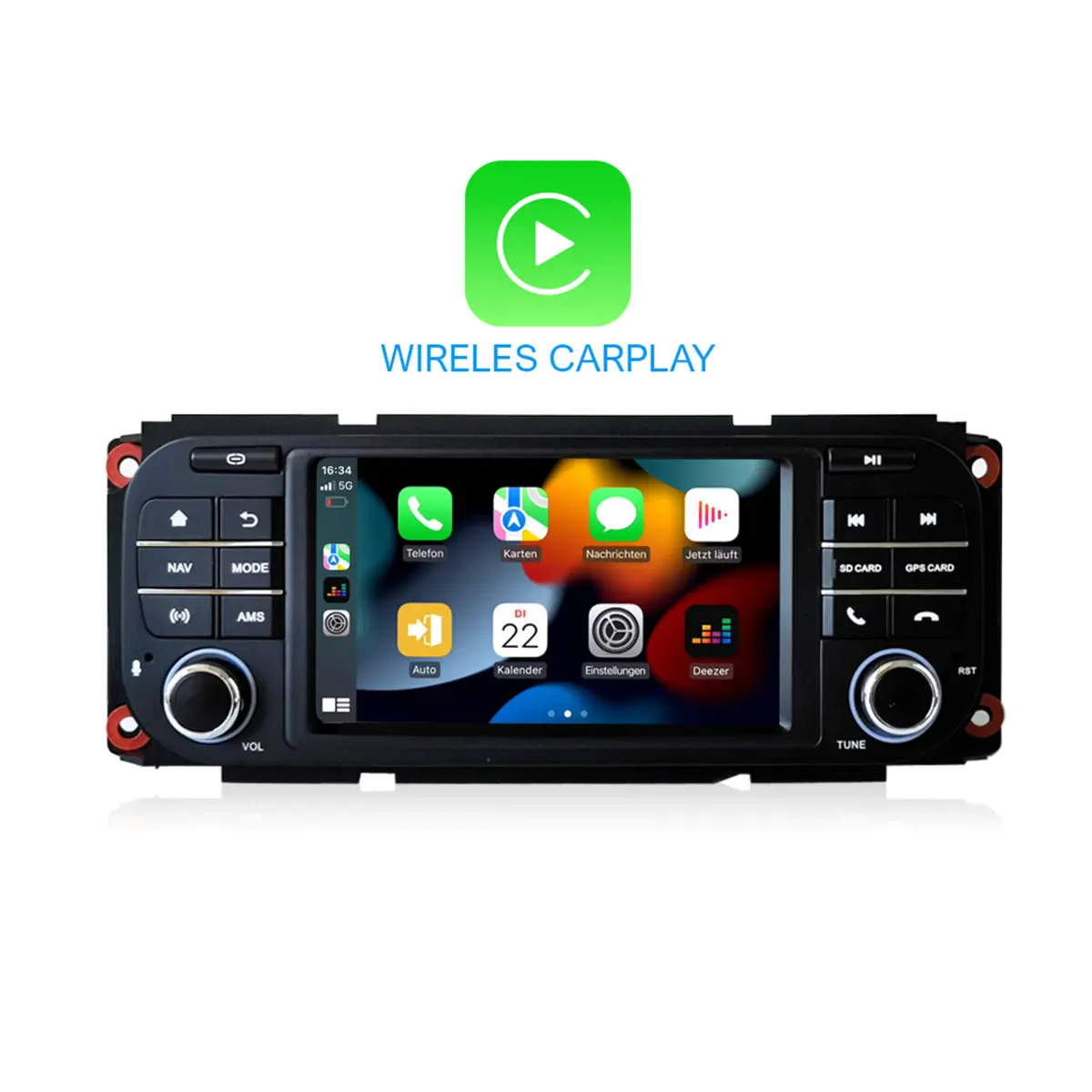Integrated Audio TJ Jeep Wrangler Head Unit Wireless CarPlay/Android Auto Waterproof On-Board Navigation Android Radio for Jeep