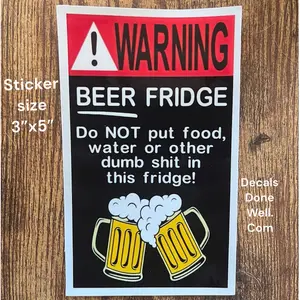 Beer fridge funny sticker vinyl decal manly