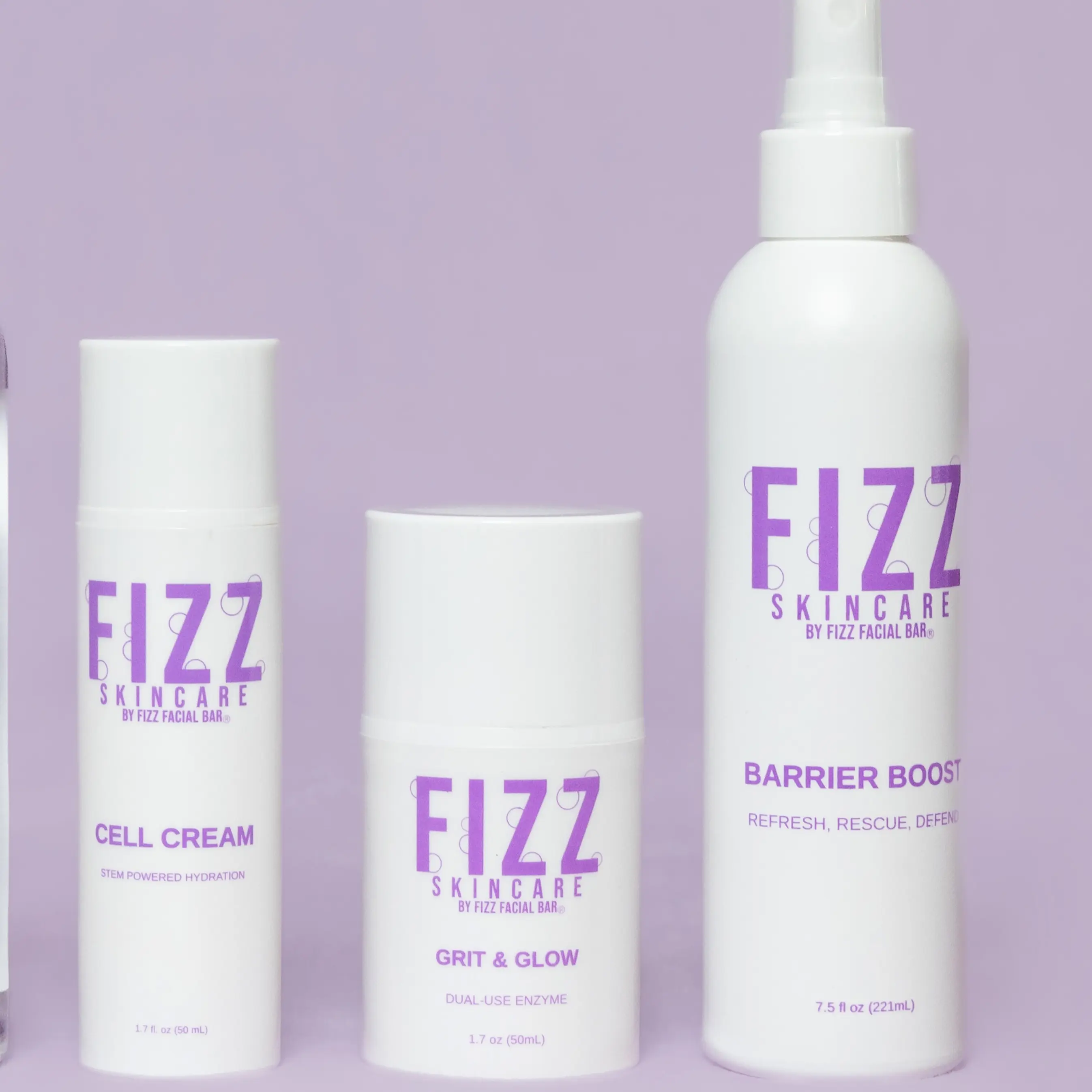 Fizz Skincare Balance Bundle - Cell Cream, Grit & Glow, Barrier Boost for Balanced Skin Care Set
