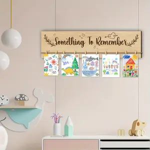 Wooden Hanging Photo Display with Clips, Art Display Look What I Made Wooden Sign with Clips, Photo Display for Wall, Bedroom Classroom Decor, Frames