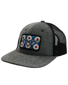 Ropesmart Men's Men'S Southwestern Rec Patch Mesh-Back Gray Ball Cap - 800-002