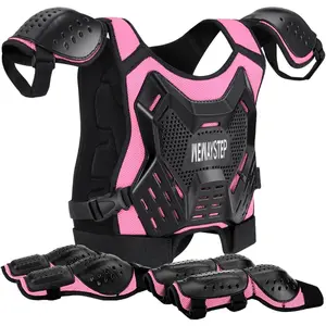 Kids Chest Protector For Dirt Bike, Motocross Motorcycle-Armor Vest With Knee Pads, Elbow Pad-Full Body Protection Suit Riding Gear