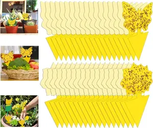 54 Pack Fruit Fly Trap for Indoor, Gnat Traps for House Indoor, Fungus Gnat Killer Sticky Traps for Plants, Mosquitoes, Flying Insects Stingmon