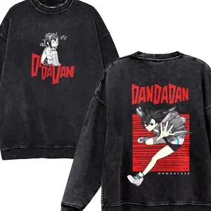 Dandadan Washed Acld Shirt, Momo Ayase Y2K T Shirt, Japanese Animation Tee, Anime Casual Cotton Shirt, Anime Womenswear