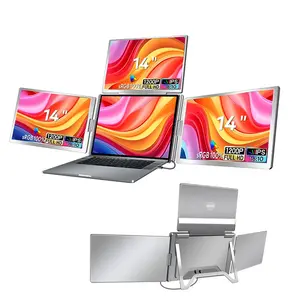 Triple Monitor Portable Display, One Cable Connection, IPS Matte Screen, Full HD Resolution, Ideal for Learning & Traveling