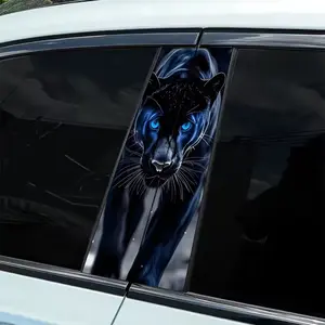 A dark night blue eye Black Panther themed sticker 2-piece Car Decals B-pillar waterproof, scratch-resistant, suitable for all models - cars, suitable for Audi, Honda, Mitsubishi, Ford, Volkswagen, BMW, Opel, Porsche, Citroen. Sedan, SUV, MPV