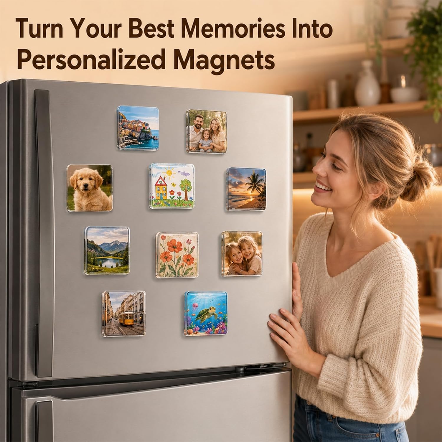 Upgraded Clear Acrylic Fridge Magnets, Halloween DIY Fridge Magnets for Spooky Season,  Frames for Crafts, Kitchen, Classroom, Party & Office