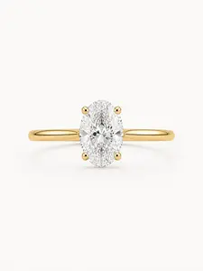 Oval Lab-Grown Diamond Ring in 14K Gold — IGI Certified