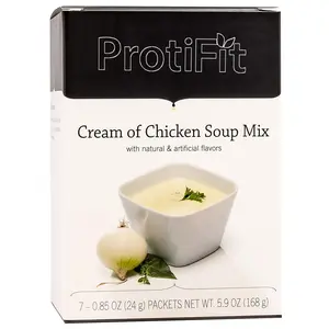 Protifit Cream of Chicken Soup Mix - 15g Protein, 80 Calories, Zero Fat, Quick & Convenient, 7 Single-Serve Packets, Ideal Protein Friendly