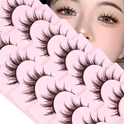 Fluffy Manga False Eyelashes, 2 Boxes/14 Pairs Extra Long And Thick Eyelashes For Makeup And Eyelash Extension, Cosplay Fake Eyelashes, 3D Wispy Eyelashes, Longer Looking Eyelashes, Faux Lashes