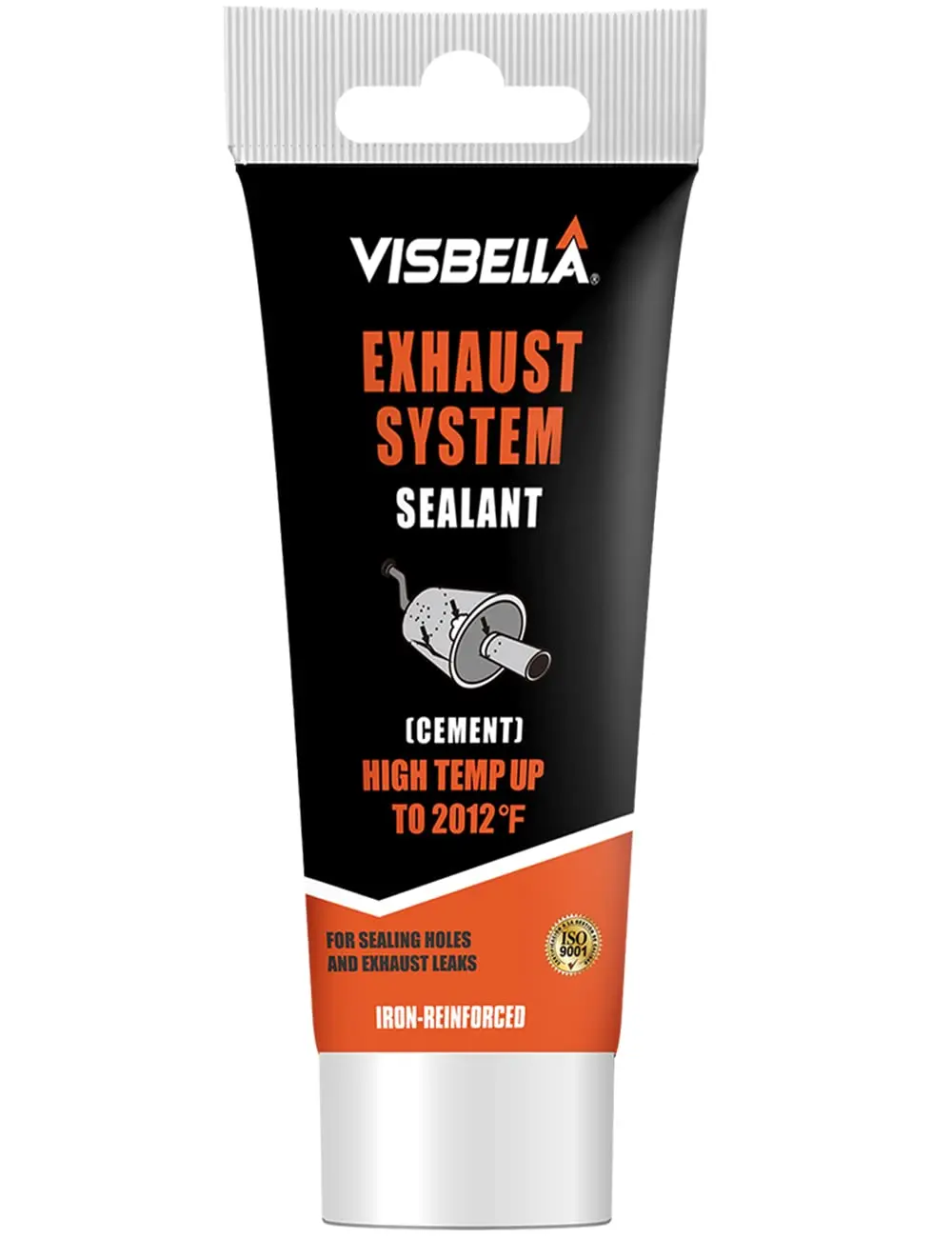 Visbella Non-Slumping Auto Exhaust System Sealant - Professional Car Repair Tool for Muffler, Tailpipe, Catalytic Converter Leaks & Installations (75g Tube)