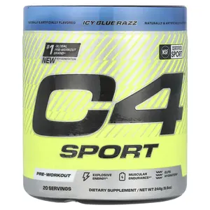 C4 / Cellucor C4® Sport, Pre-Workout, Icy Blue Razz, 8.6 oz (244 g)