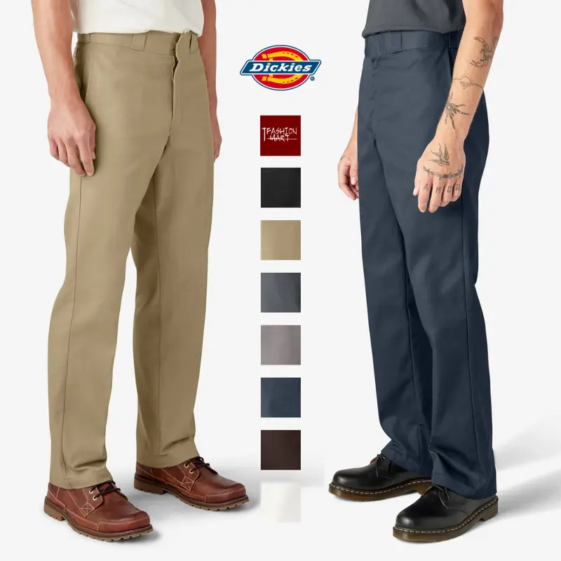 DICKIES Original 874 Men's Work Pants - Solid Polyester Blend Classic Casual Trousers, Relaxed Fit, Tapered Below-Ankle Leg, Hook-and-Eye Closure, 5-Pocket Men's Pants, Machine Washable Everyday Workwear