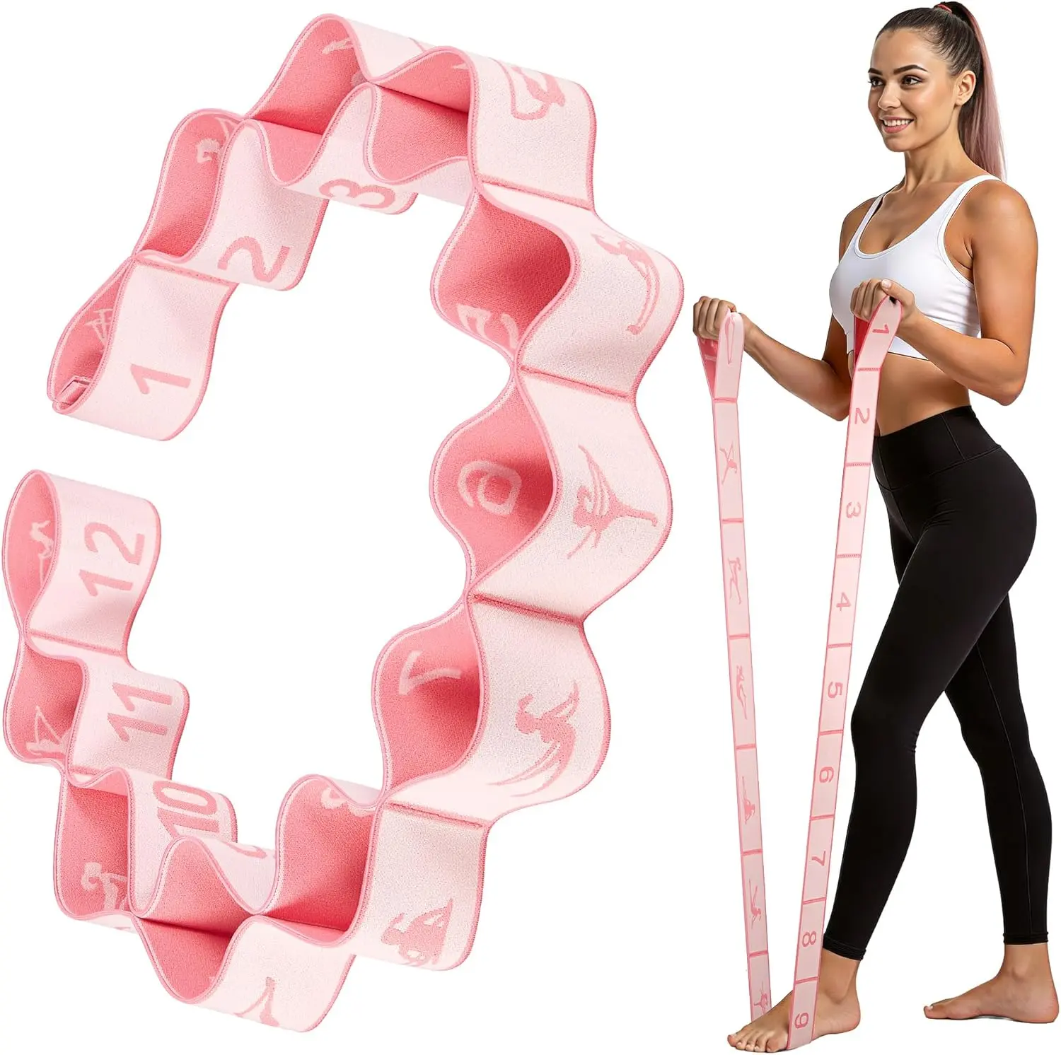 Premium Yoga Resistance Band – Multi-functional Posture Corrector & Back Stretch Strap: Elastic Training Belt for Body Shaping, Shoulder Toning and Neck Pain Relief. Ideal Flexibility Trainer for Fitness, Dance & Daily Home Workout.