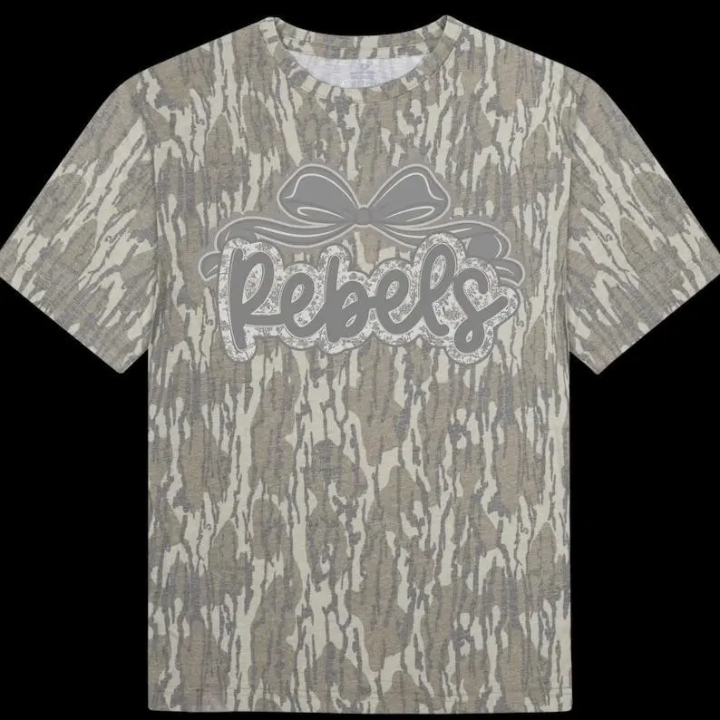 Rebels Bow Camo T-shirt, Short Sleeve Tees For Men And Menswear, Casual And Fashionable For Everyday Wear Top Streetwear, Gift For Hunting & Adventure Fans