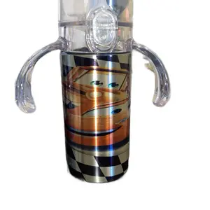 Kids cup with handles cars