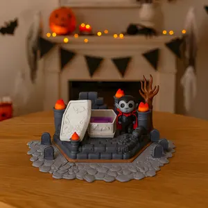 🦇 Dracula’s Haunted Coffin – Compatible with Koza Sets - 3d Printed Desk Decor Decoration Halloween