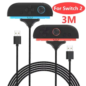 For Switch 2 Charging Cable Magnetic Connect Joypad Controller Charger Dual Charging Braided Charger Cable Gaming Accessories