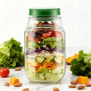 Salad Container with Side Opening, Leak-Resistant Design with Dressing Cup & Lid, Dishwasher & Freezer Safe for Office, Travel & Outdoors