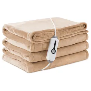 Electric Blanket Twin Size 62×84 Inches Soft Flannel Material 4 Heating Levels 10-Hour Auto Shutoff Machine Washable for Winter Heating Ideal Gift for Sofas Offices Beds