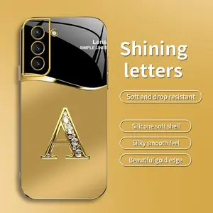 Suitable for [Galaxy S21 Fe 5g] New high-end shiny letter electroplated gold edge mobile phone case new business simple explosion-proof mobile phone case affordable anti-fall anti-fingerprint 995