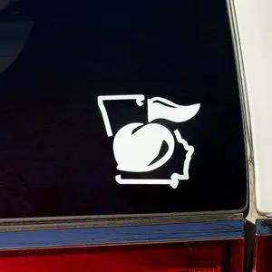 Peach Decal White | Car Bumper Sticker | Laptop Sticker | Georgia Golf Company