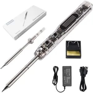 68W Soldering Iron, SI012 Pro Solder Iron, OLED Screen Soldering, Auto Start Heating, 19V Adapter, PD/QC Charging, 2 Soldering Tips-T12 B2 & TS BC2