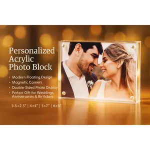 Custom Acrylic Photo Block | Magnetic Floating Picture Frame | Personalized Gift for Any Occasion