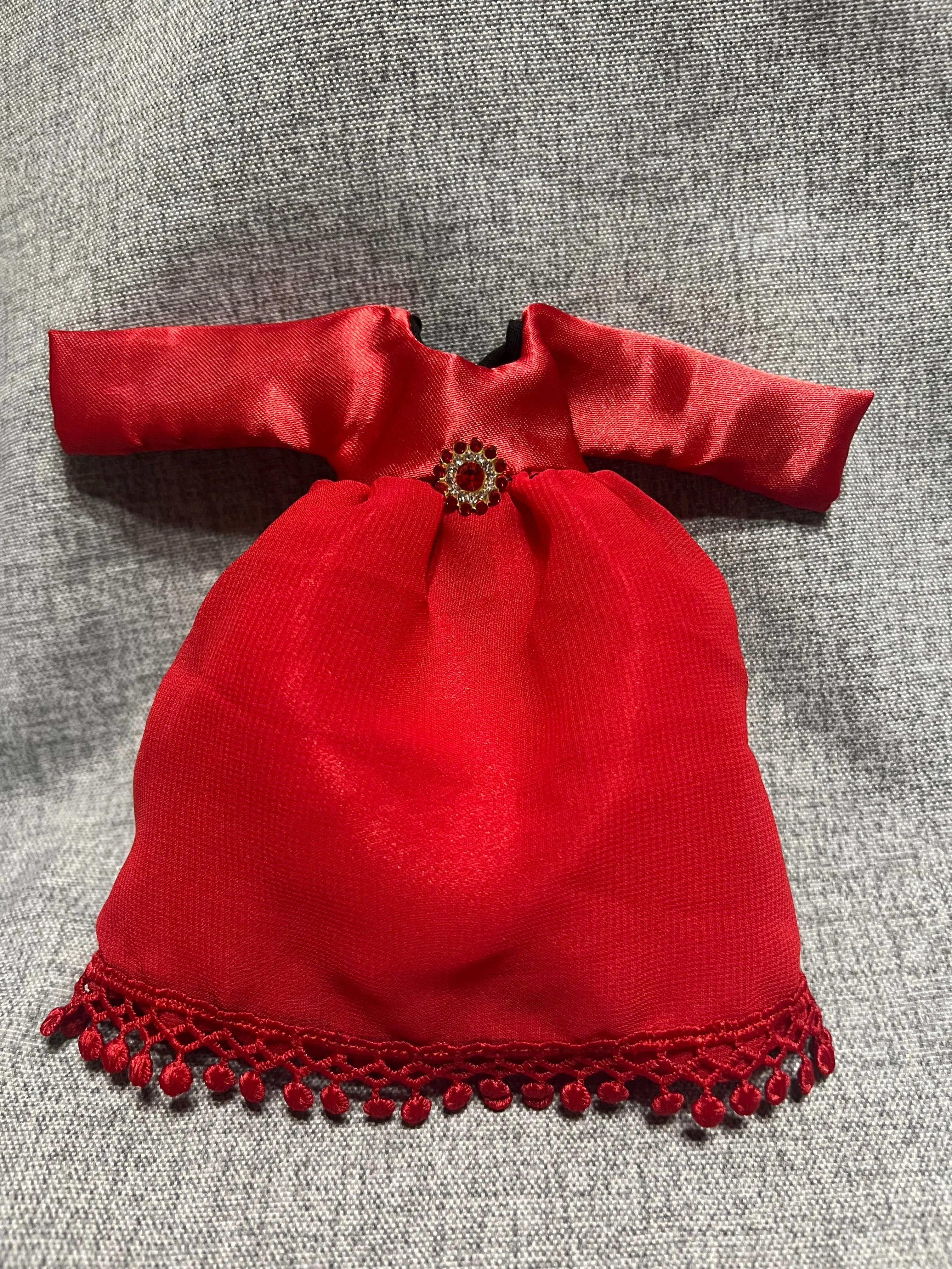 Ruby Red Satin Dress - fits BJD 1/6 Scale Fashion Doll