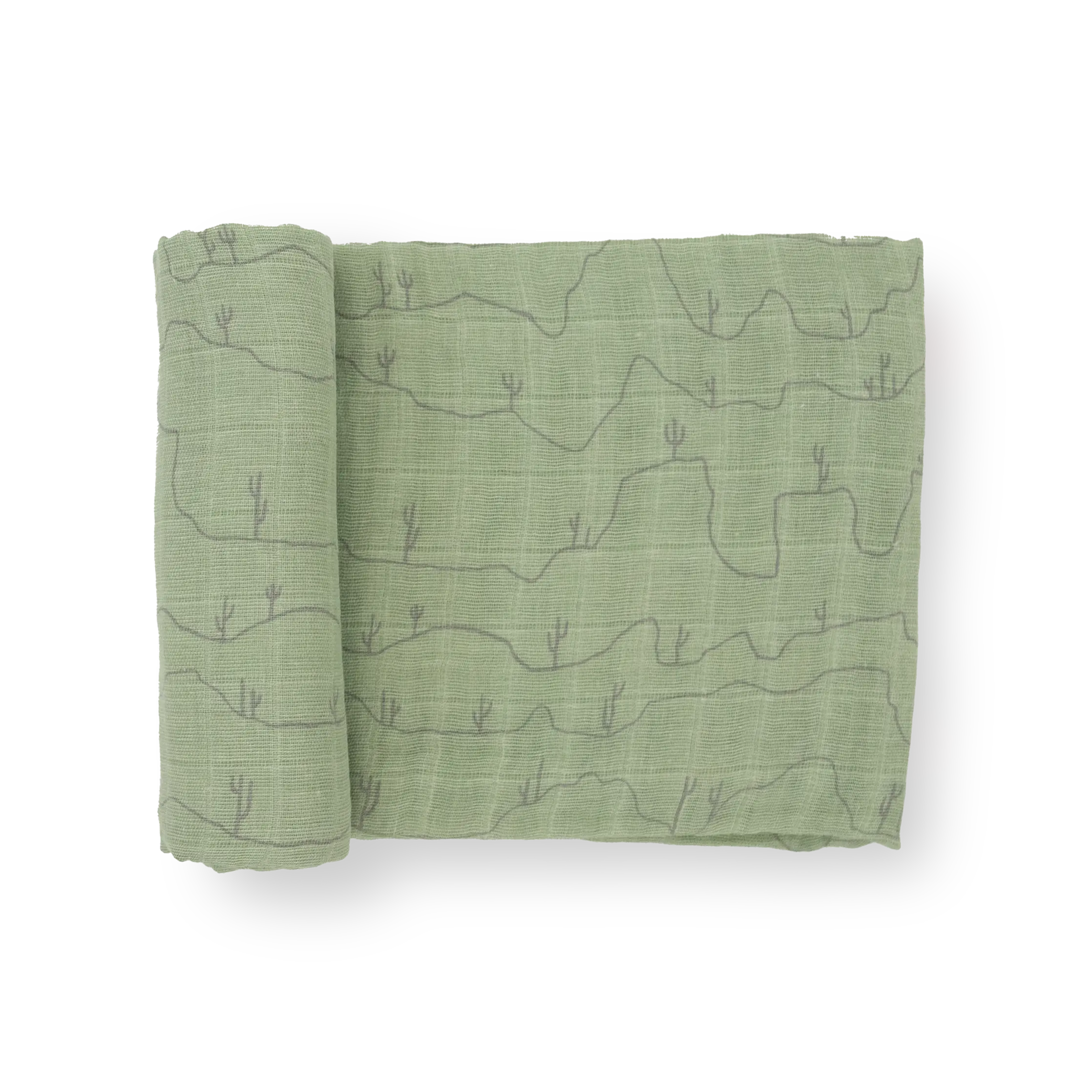 Cotton Muslin Swaddle Blanket - Cactus Lines, Breathable Cotton Blankets for Infants